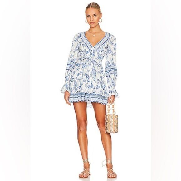 Hemant & Nandita Belted Mini Dress in Cobalt & White, Excellent, Size XXL - Picture 11 of 11